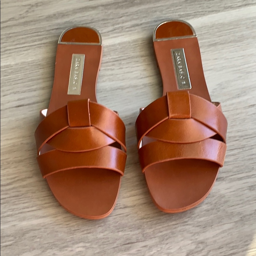 Zara Leather Crossover Sandals